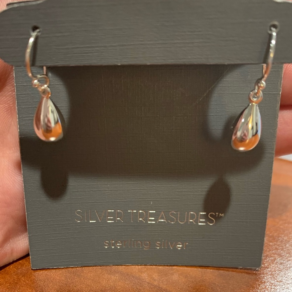 Silver drop earrings